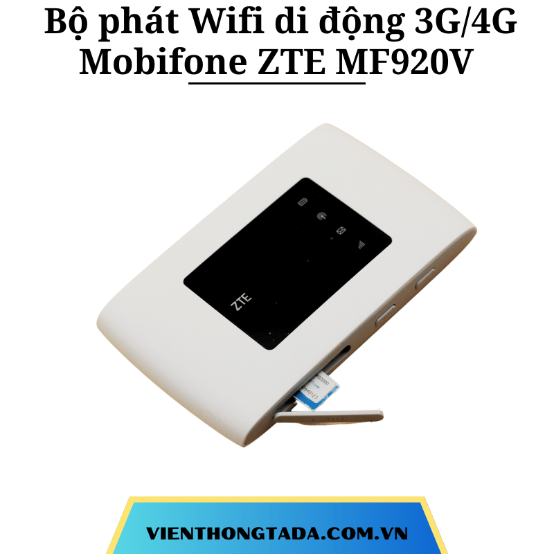 ZTE MF920V | Bộ Phát Wifi Di Động 3G/4G Mobifone, Tốc Độ 150Mbps, Pin 2300mAh, Hỗ Trợ 10 Thiết Bị Cùng Lúc (TADA Việt Nam)