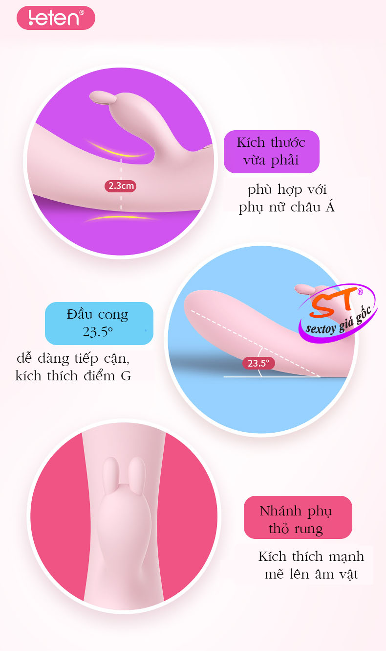 Dương vật giả cầm tay cao cấp Leten - DC038
