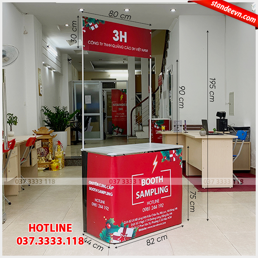 booth sampilng nhôm