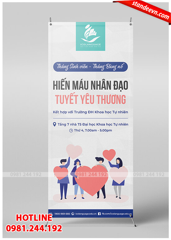 thiết kế standee hiến máu