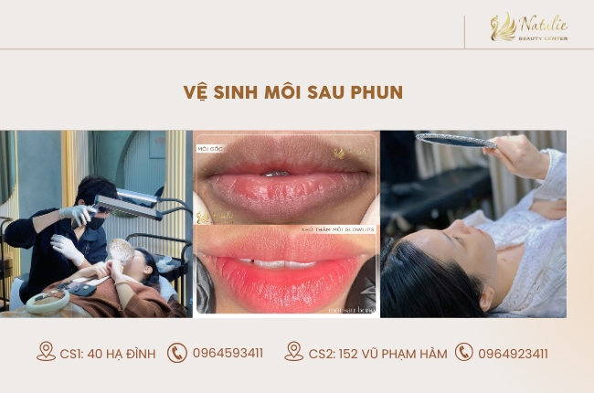 hướng dẫn vệ sinh môi sau phun