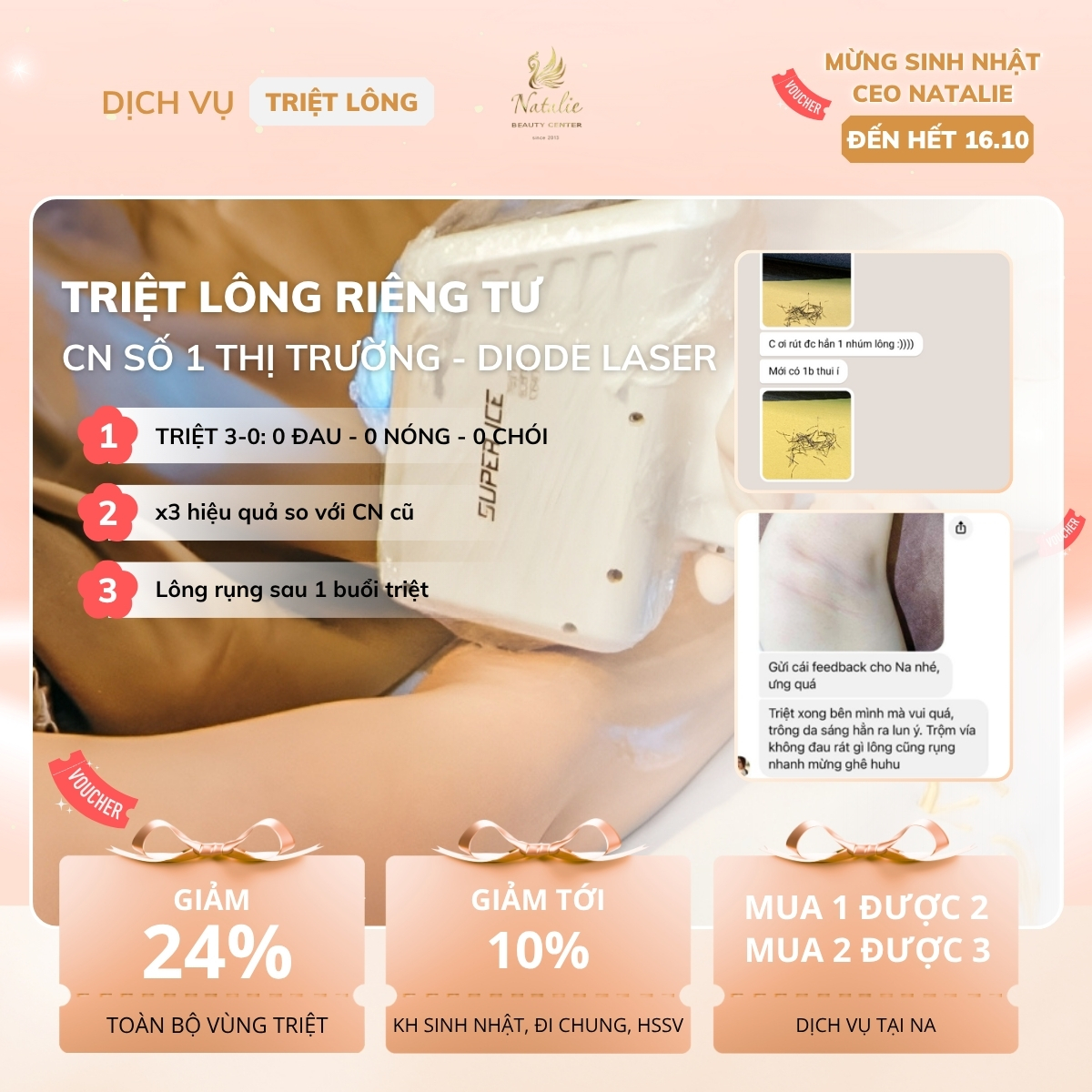 triệt lông riêng tư diode laser