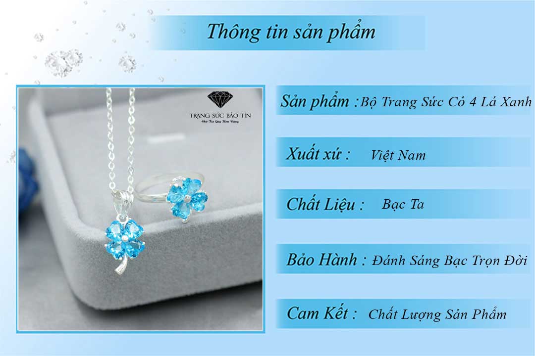 bộ trang sức bạc nữ