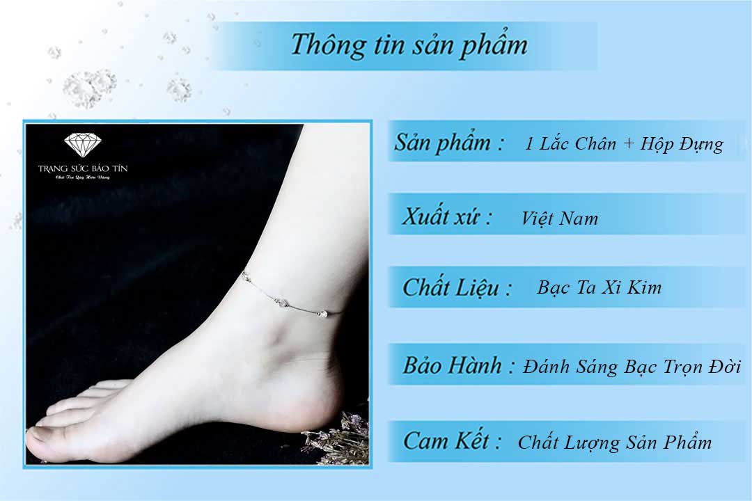 lắc chân bạc nữ