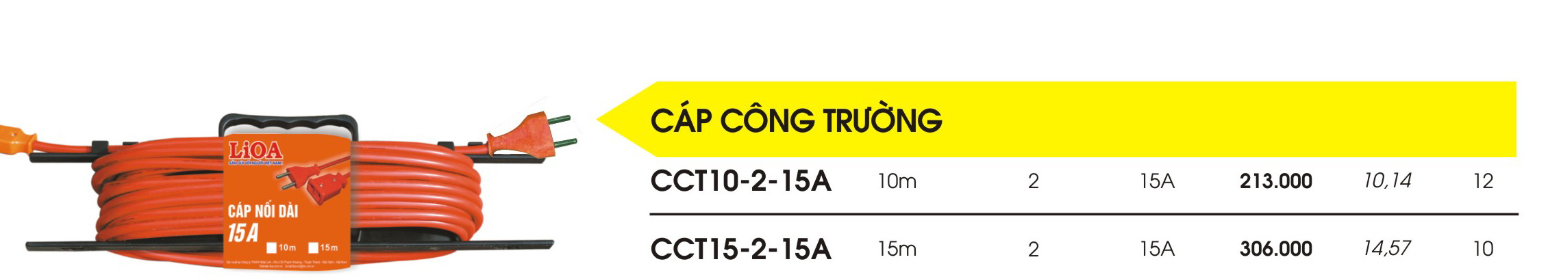 CÁP CÔNG TRƯỜNG LIOA