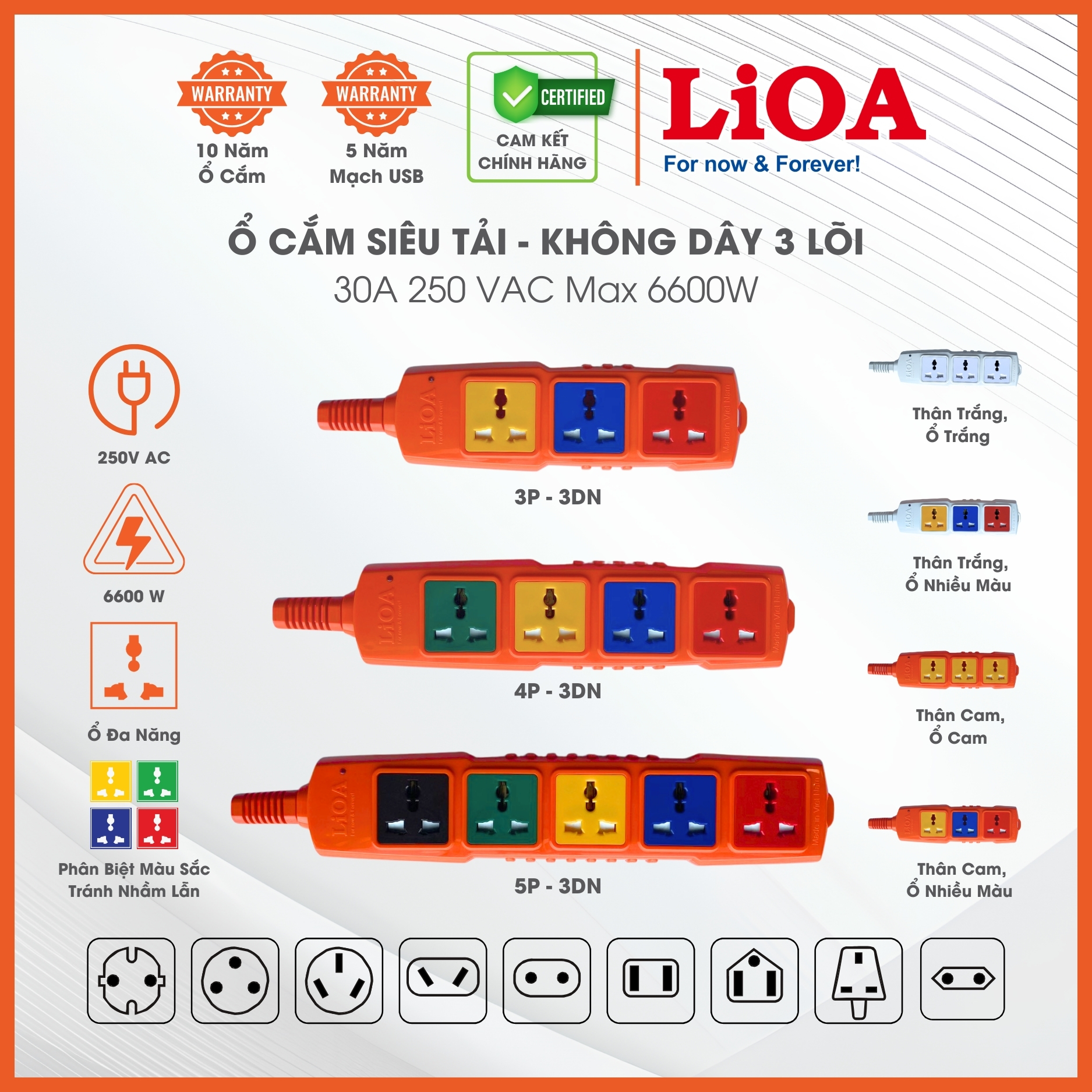 Ổ Cắm Điện Siêu Tải Đa Năng Không Dây LiOA