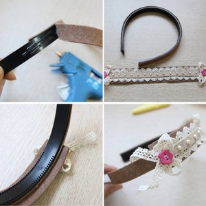 Bờm tóc handmade từ vải dạ cho bé gái