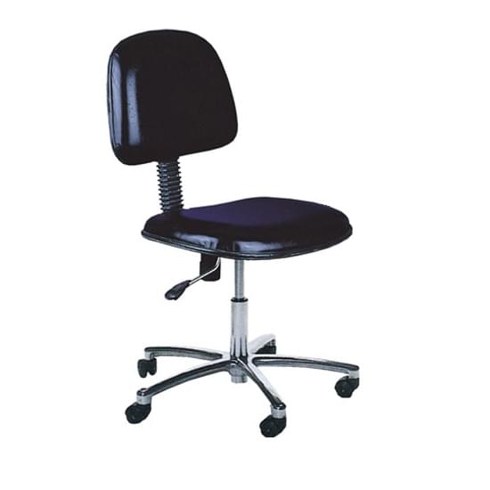 Ghế chống tĩnh điện có tựa phủ da PU màu đen