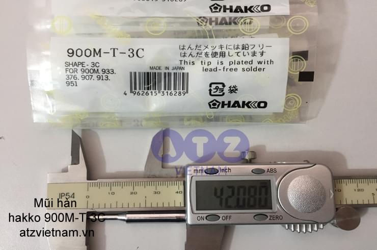 mũi hàn hakko 900M-T-3C dài bao nhiêu