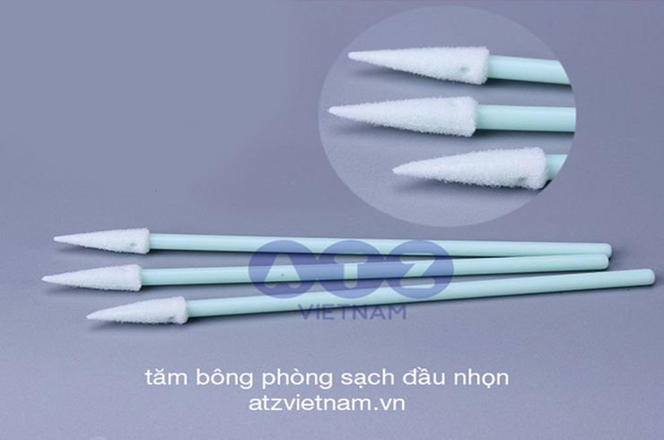 tăm vải phòng sạch màu xanh đầu nhọn