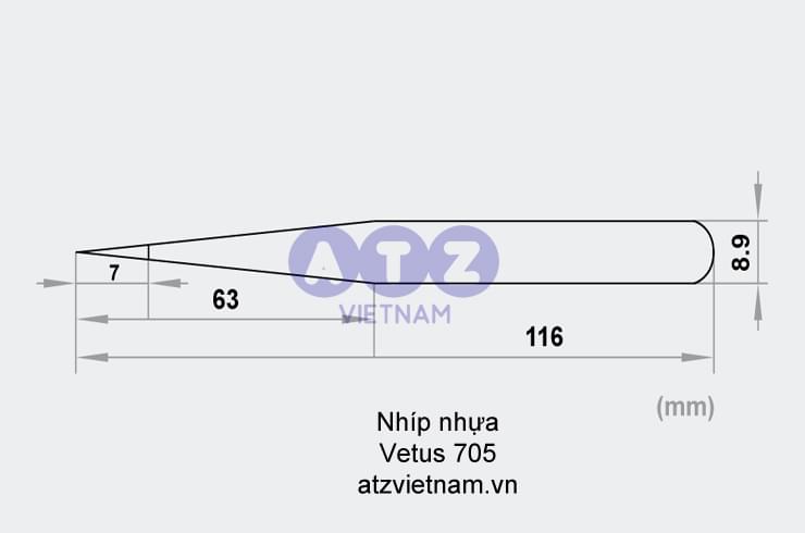 Nhíp nhựa Vetus 705 chống tĩnh điện