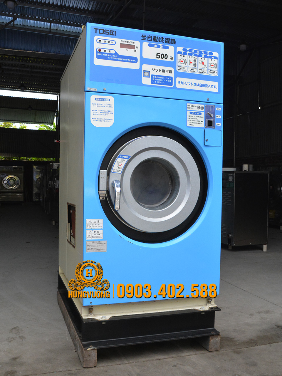 Mặt nghiêng máy giặt công nghiệp TOSEI CW-12, 12kg, chống rung, biến tần, Nhật 