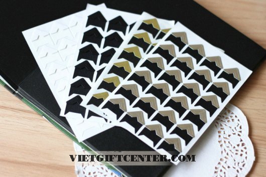 Sticker dán góc hình (cố định góc hình) TRẮNG, ĐEN, BẠC