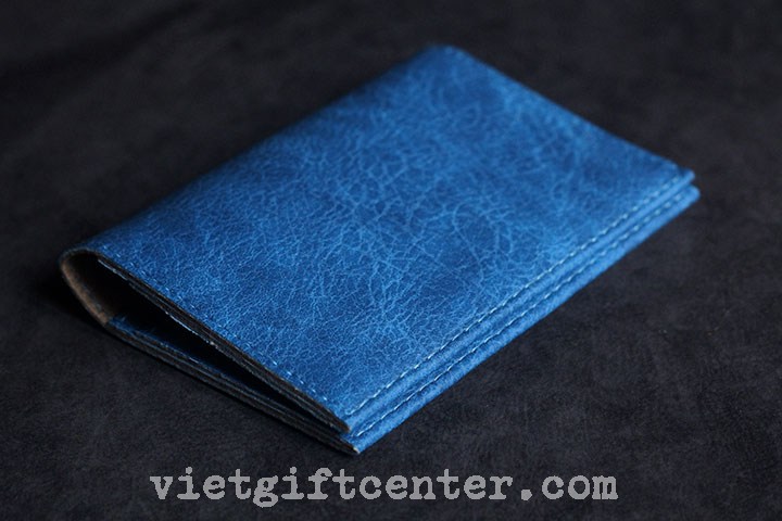 Bóp da hộ chiếu cover màu xanh dương retro