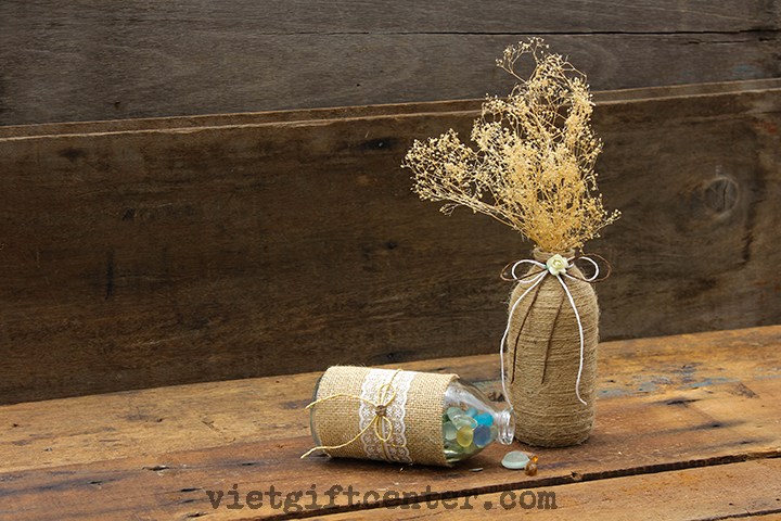 lọ thủy tinh quấn thừng handmade