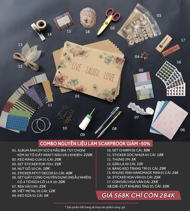 combo nguyên liệu handmade