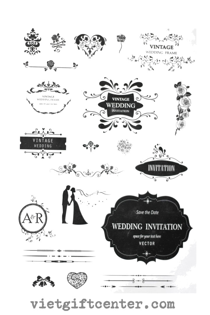 Con dấu clear stamp wedding