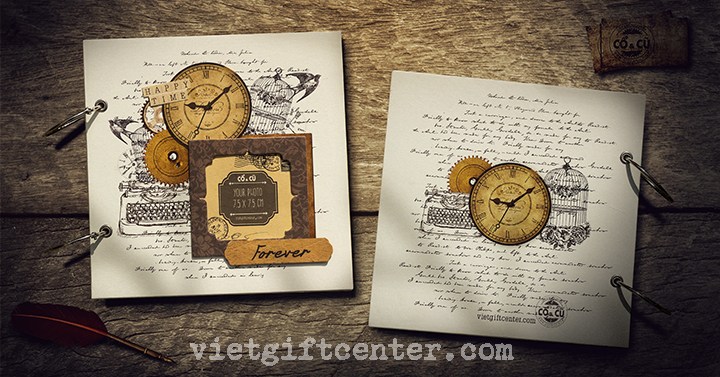 Scrapbook handmade Retro Clock