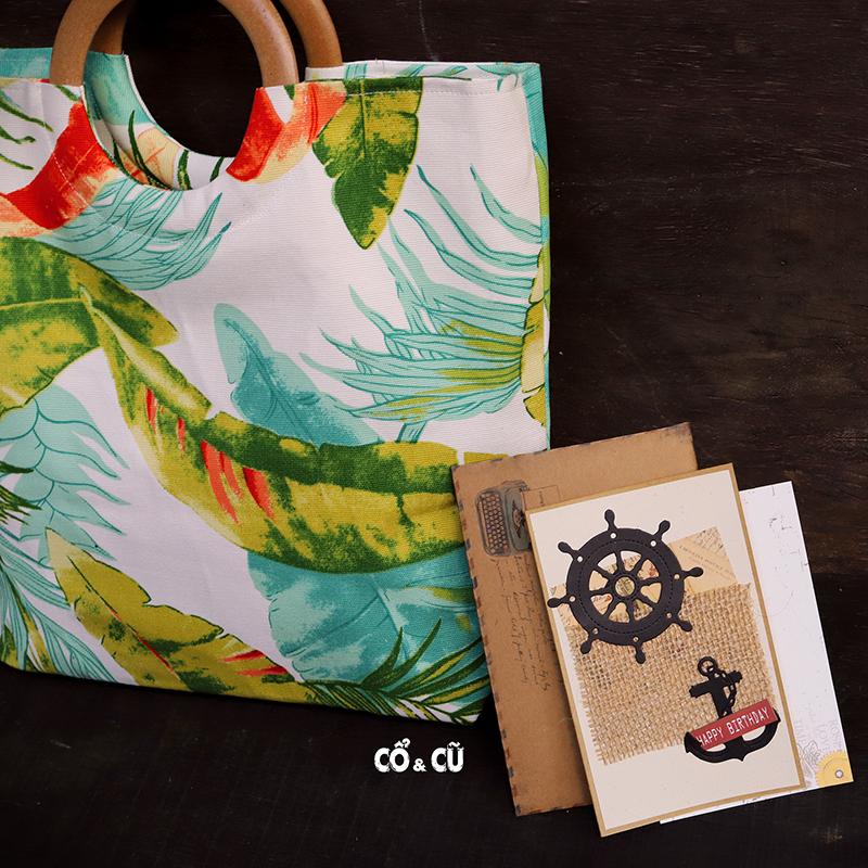 túi quai gỗ handmade vải canvas