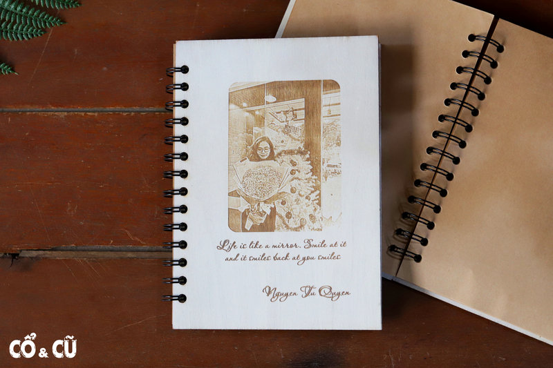 sổ tay khắc gỗ theo ý thích