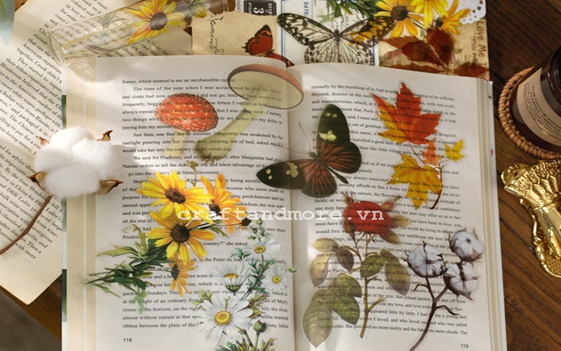 sticker trong suốt mẫu nấm