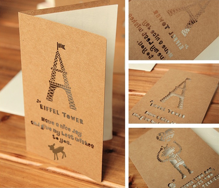 Thiệp được khắc độc đáo như thế này cũng là một sự lựa chọn tuyệt vời