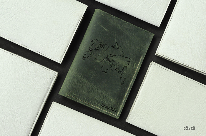 passport cover vintage da thật