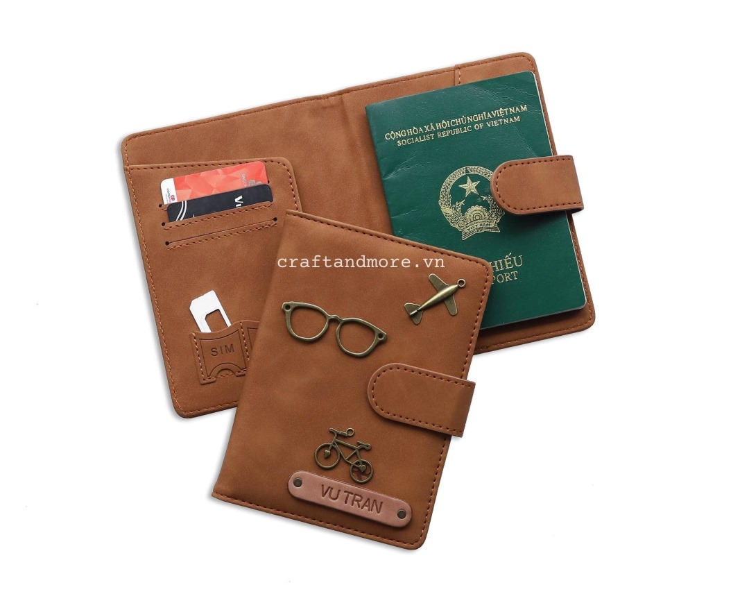 Ví đựng passport - hộ chiếu màu nâu trung tính phù hợp cho cả nữ và nam