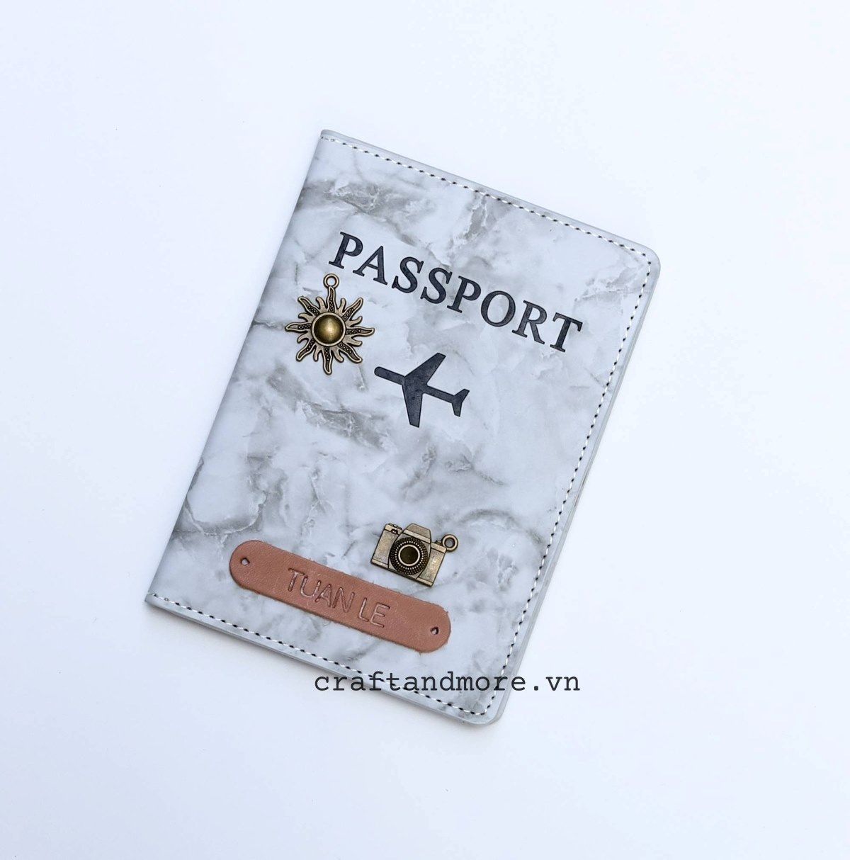 Passport case vân xám