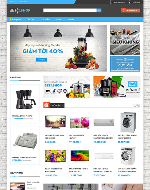 Giao diện web bán hàng Beta Shop