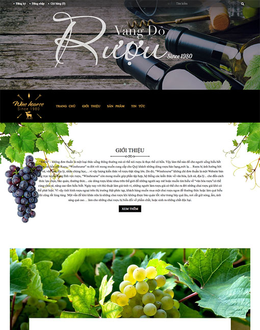 Giao diện web bán hàng WineHourse