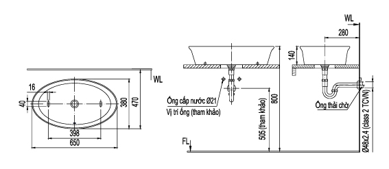 bản vẽ chậu rửa inax đặt bàn l-300v