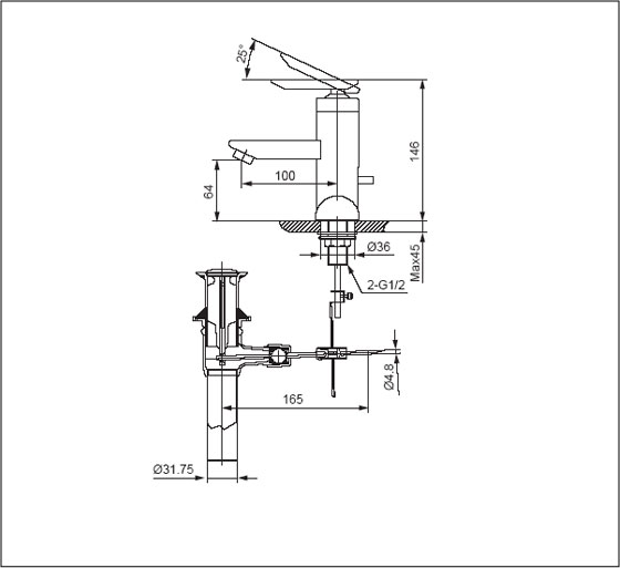 bản vẽ vòi chậu lavabo inax lfv-4001s