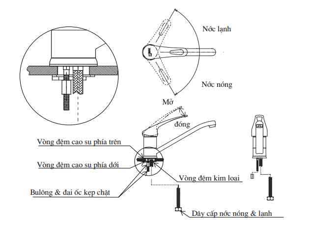 bản vẽ vòi chậu rửa bát inax sfv-112s