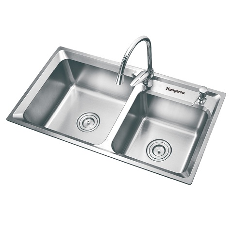 chậu rửa bát inox kangaroo kháng khuẩn-kg7742