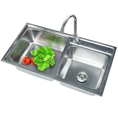 chậu rửa bát inox kangaroo kháng khuẩn-kg8143