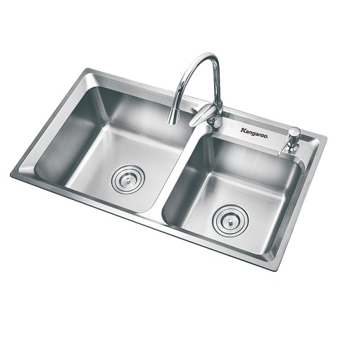 chậu rửa bát inox kangaroo kháng khuẩn-kg8345