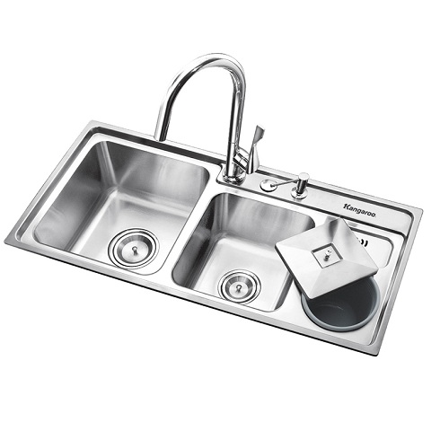 Chậu rửa bát inox kangaroo kháng khuẩn KG9143