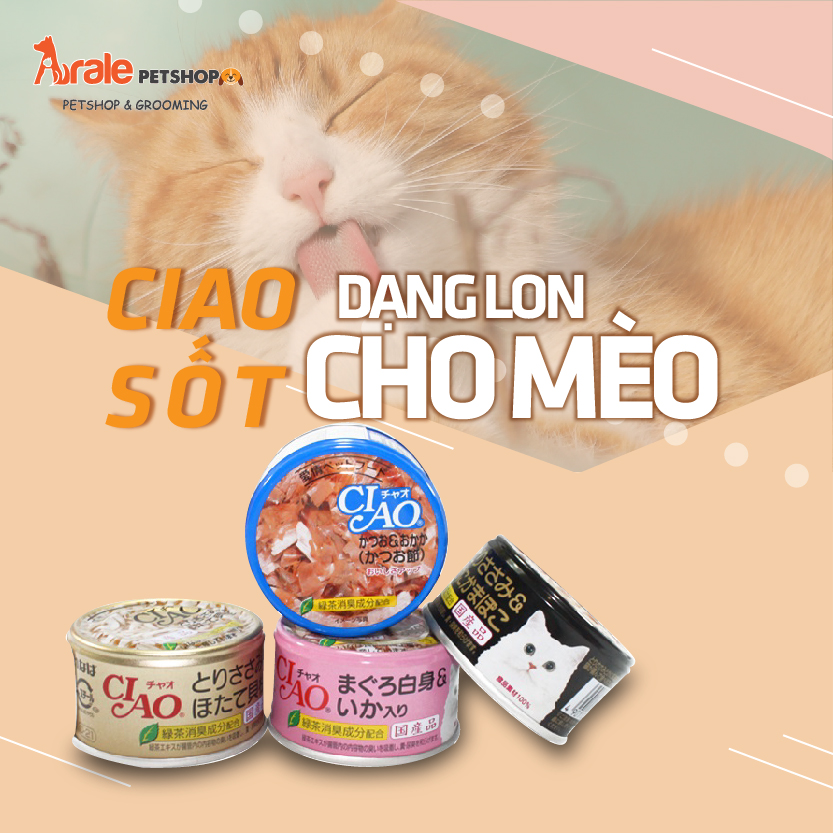 CIAO_SỐT_CHO_MÈO_DẠNG_LON ⚡An tòan cho hệ tiêu hóa cho các bé, không chất bảo quản ⚡Bổ sung tinh chất trà xanh chống lão hóa, hổ trợ tiêu hóa ⚡Đóng gói dạng lon, dễ bảo quản hơn 👉Giá: 35.000 VND #ciao_cho_mèo #sốt_ciao_cho_mèo #dinh_dưỡng #bổ_sung_nước #vitaminA #tiết_kiệm #nhiều_vị #đa_dạng_bữa_ăn_cho_mèo