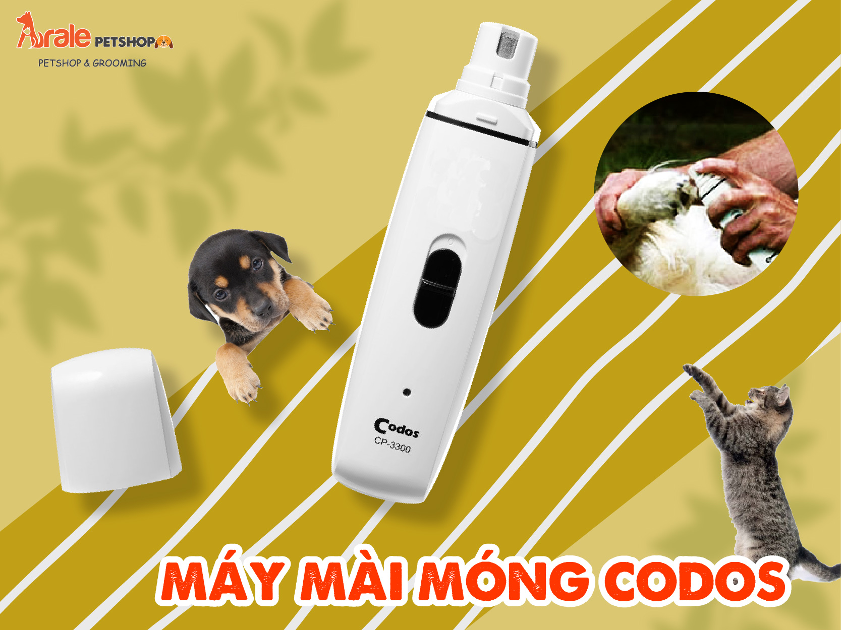 Với MÁY MÀI MÓNG CODOS CP-3300 sẽ giúp các bạn cắt móng cho thú cưng một cách dễ dàng.