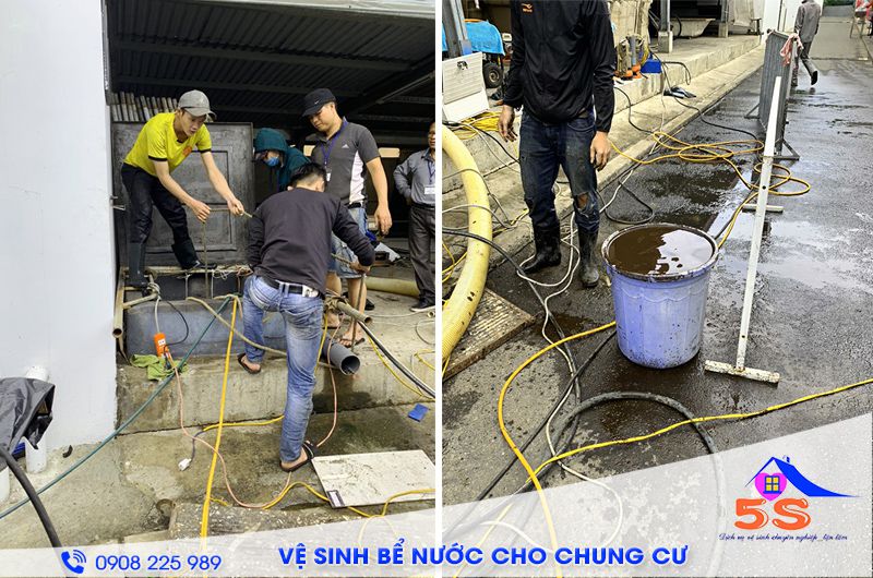 Công ty Vệ Sinh 5S thi công vệ sinh bể nước ngầm