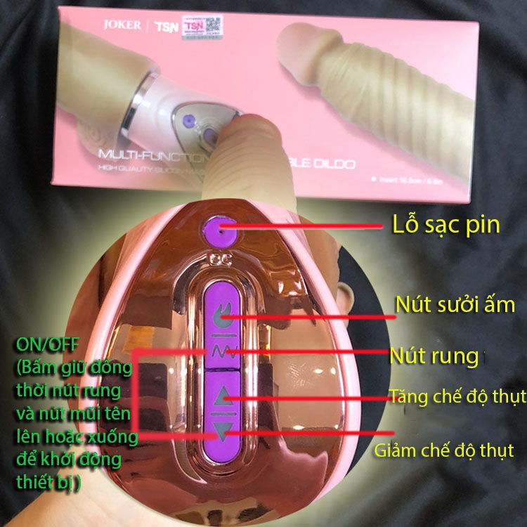 Dương vật giả cỡ to thụt rung tỏa nhiệt JOKER