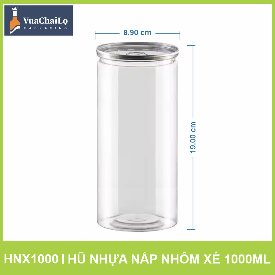Hũ nhựa nắp nhôm xé 1000ml