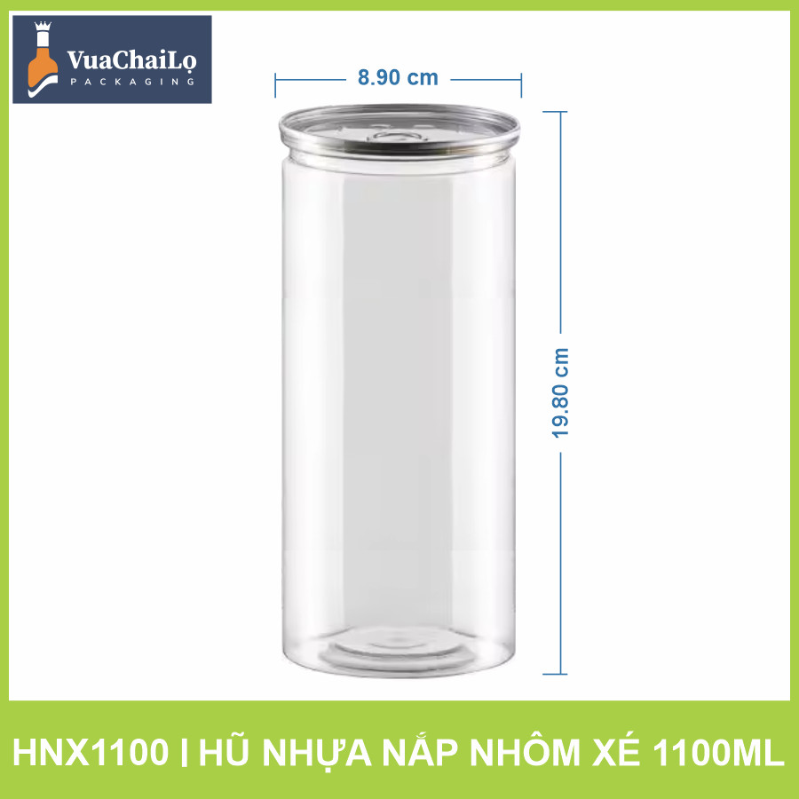 Hũ nhựa nắp nhôm xé 1100ml
