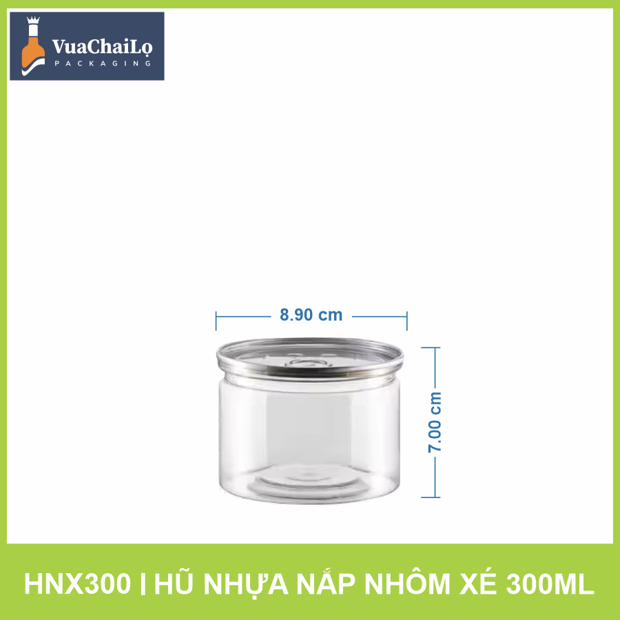 Hũ nhựa nắp nhôm xé 300ml