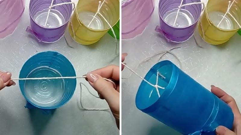 Cách làm lồng đèn trung thu từ chai nhựa và túi