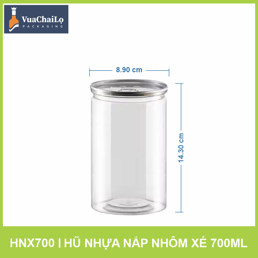 Hũ nhựa nắp nhôm xé 700ml