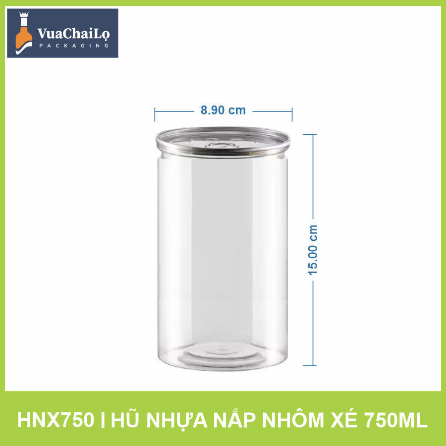 Hũ Nhựa Nắp Nhôm Xé 750ml