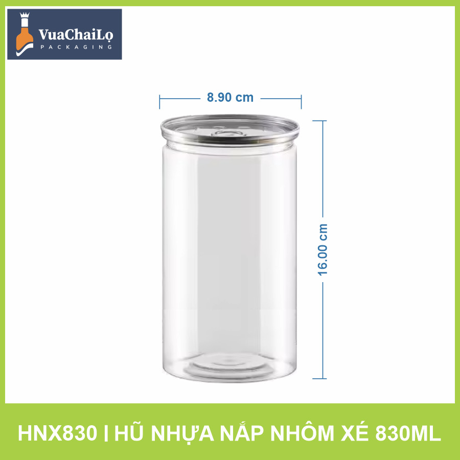 Hũ nhựa nắp nhôm xé 830ml