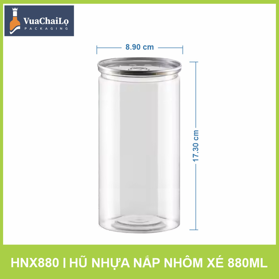 Hũ nhựa nắp nhôm xé 880ml